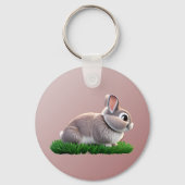 Cute Bunny Happy Pasen Sleutelhanger (Achterkant)