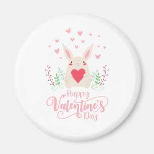Cute Bunny Happy Valentine's Day   Magneet