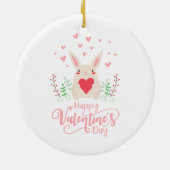 Cute Bunny Happy Valentine's Day | ORNAMENT (Achterkant)