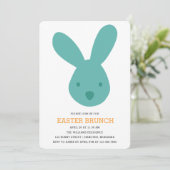 Cute Bunny Head Easter Brunch Kaart (Staand voorkant)