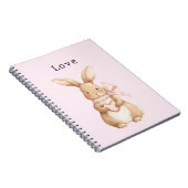 Cute Bunny Heart Bow Love Notitieboek (Rechterzijde)