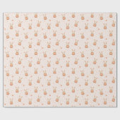 Cute Bunny Heart Pattern on Soft Blush Cadeaupapier (Vlak)