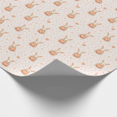 Cute Bunny Heart Pattern on Soft Blush Cadeaupapier (Hoek)