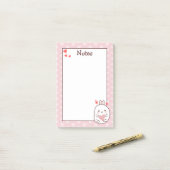 Cute Bunny Heart Post-it® Notes (Op bureau)