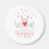 Cute Bunny Heureuse Sainte-Valentin | Magnet (Devant)