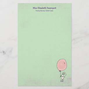 Cute Bunny Holding een ballon Briefpapier