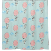 Cute Bunny Holding een ballon Douchegordijn (Voorkant)