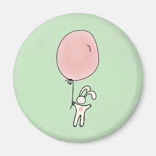 Cute Bunny Holding een ballon Magneet