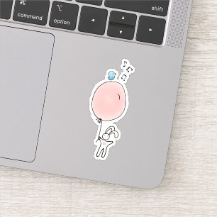 Cute Bunny Holding een ballon Sticker
