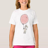 Cute Bunny Holding een ballon T-shirt (Voorkant)