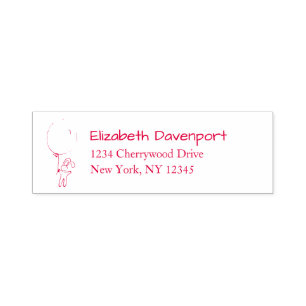 Cute Bunny Holding een ballon Zelfinktende Stempel