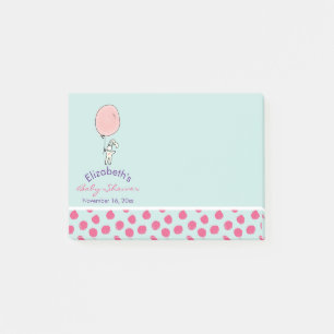 Cute Bunny Holding een ballonBaby shower Post-it® Notes