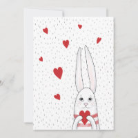 Cute bunny holding