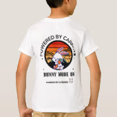 Cute Bunny Hugging Carrot Retro Sunset T-Shirt  (Dos)