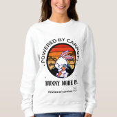Cute Bunny Hugging Carrot Retro Sunset T-Shirt (Voorkant)