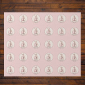 Cute Bunny Hugging Polka Dot Egg Monogram Cadeaupapier