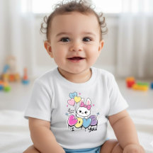 Cute Bunny "I LOVE You" Hartjes Ballonnen T-Shirt