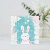 Cute Bunny Kerstroze en Mint (Staand voorkant)