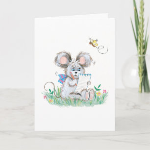 Cute Bunny Kids Birthday Card Kaart