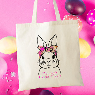 Cute Bunny Kids Pasen Boodschappentas Tote Bag