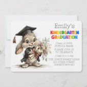Cute Bunny Kindergarten Graduation Invitation (Devant)
