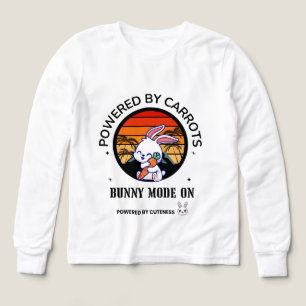 Cute Bunny Knuffel Carrot Retro Zonsondergang T-Sh