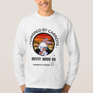 Cute Bunny Knuffel Carrot Retro Zonsondergang T-Sh T-shirt