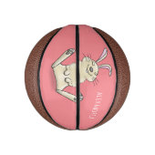 Cute bunny konbit cartoon illustration basketbal (Verticaal)