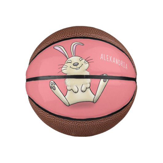 Cute bunny konbit cartoon illustration basketbal (Voorkant)
