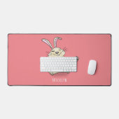 Cute bunny konbit cartoon illustration bureaumat (Keyboard & Muis)