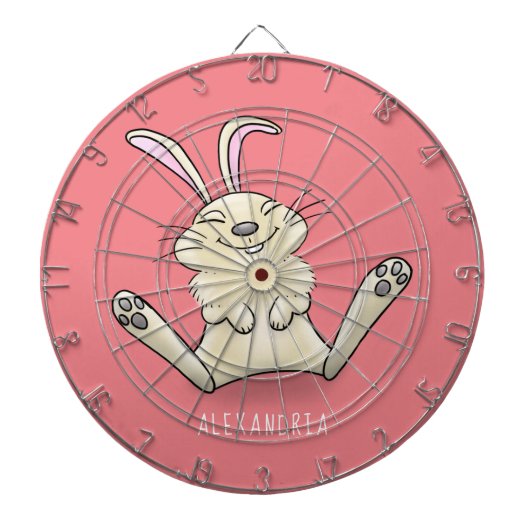 Cute bunny konbit cartoon illustration dartbord (Voorkant)