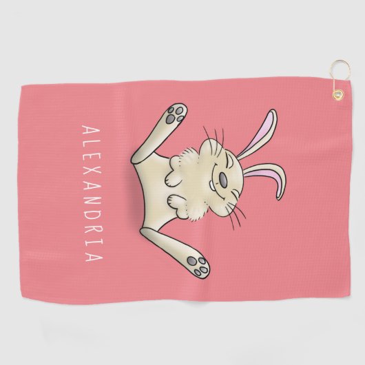 Cute bunny konbit cartoon illustration golfhanddoek (Horizontaal)