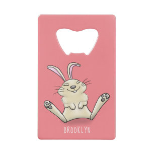 Cute bunny konbit cartoon illustration kredietkaart flessenopener
