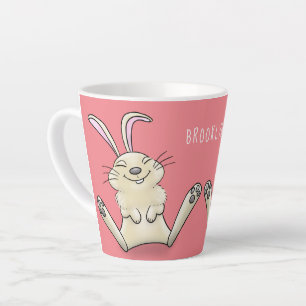 Cute bunny konbit cartoon illustration latte mok