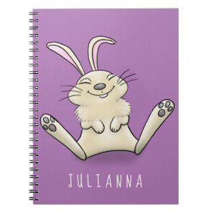Cute bunny konbit cartoon illustration notitieboek
