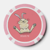 Cute bunny konbit cartoon illustration poker chips (Achterkant)