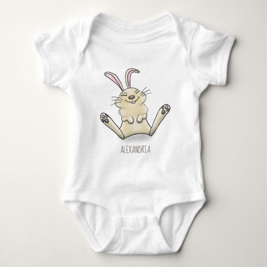 Cute bunny konbit cartoon illustration romper (Voorkant)