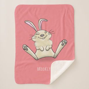 Cute bunny konbit cartoon illustration sherpa deken