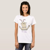 Cute bunny konbit cartoon illustration t-shirt (Voorkant volledig)
