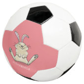 Cute bunny konbit cartoon illustration voetbal (Drie kwart)