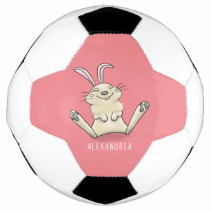 Cute bunny konbit cartoon illustration voetbal
