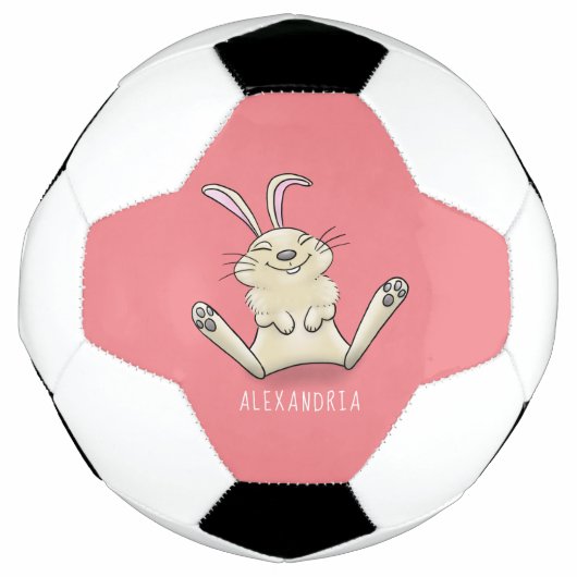Cute bunny konbit cartoon illustration voetbal (Voorkant)