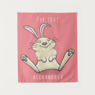 Cute bunny konbit cartoon illustration wandkleed