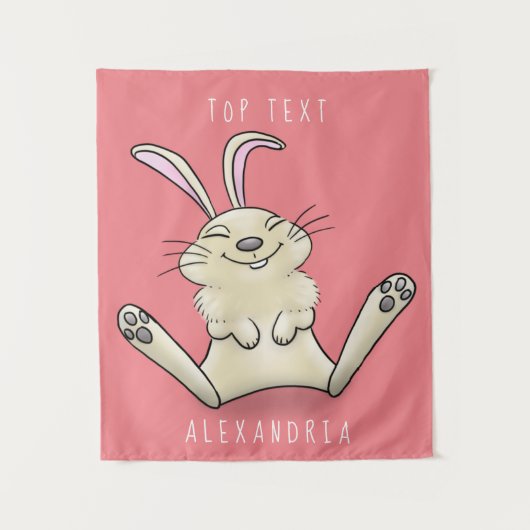 Cute bunny konbit cartoon illustration wandkleed (Voorkant)