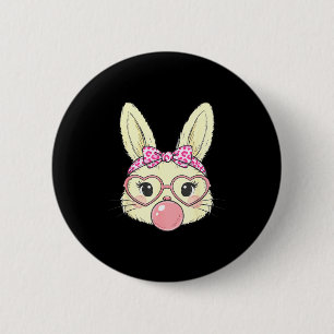 Cute Bunny Konijn Gezicht Voor Vrouwen Meisjes Kin Ronde Button 5,7 Cm