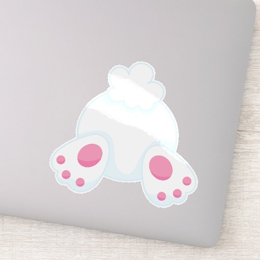 Cute Bunny, Little Bunny, White Bunny, Bunny Tail Sticker (Detail)