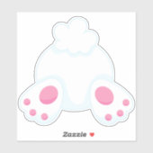 Cute Bunny, Little Bunny, White Bunny, Bunny Tail Sticker (Vel)