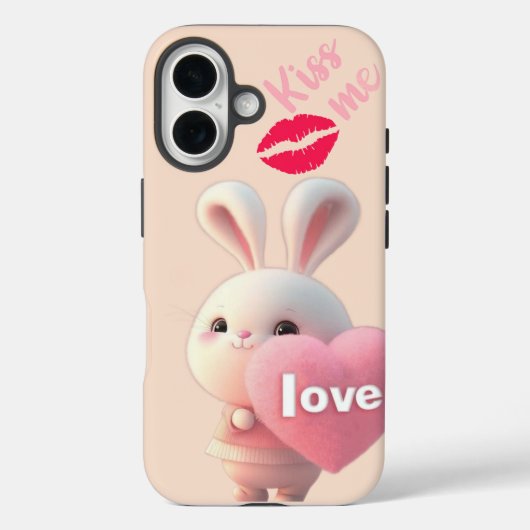 “Cute Bunny Love – Kiss Me  Case-Mate iPhone Case (Achterkant)
