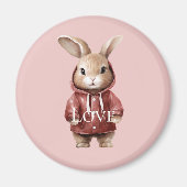 Cute Bunny Love Magneet (Voorkant)