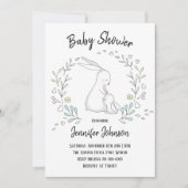 Cute Bunny Mama en Baby shower Kaart (Voorkant)